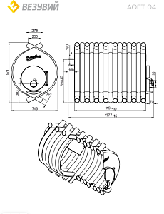 Печь отопительная ВЕЗУВИЙ АОГТ 04